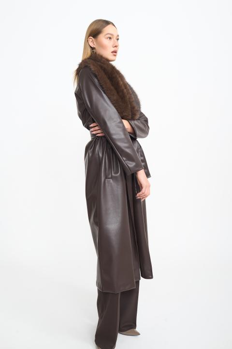 Trench collo ecofur moro - Autunno - Inverno 2025 | Brend