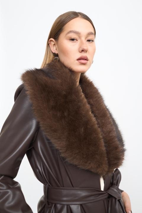 Trench collo ecofur moro - Autunno - Inverno 2025 | Brend