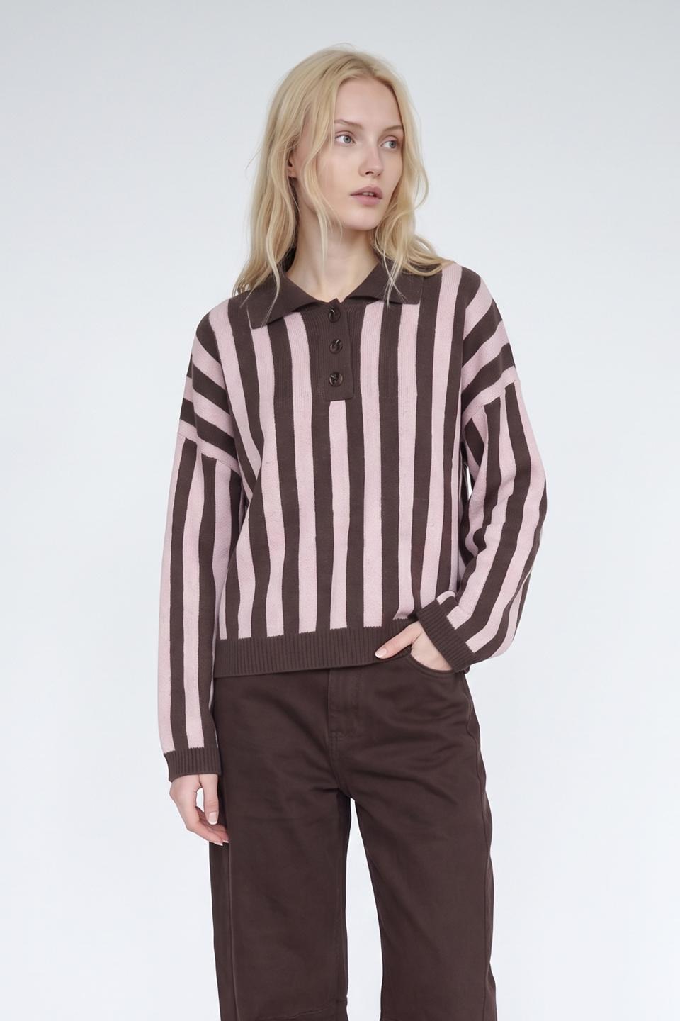 Maglia polo over rigata | Brend