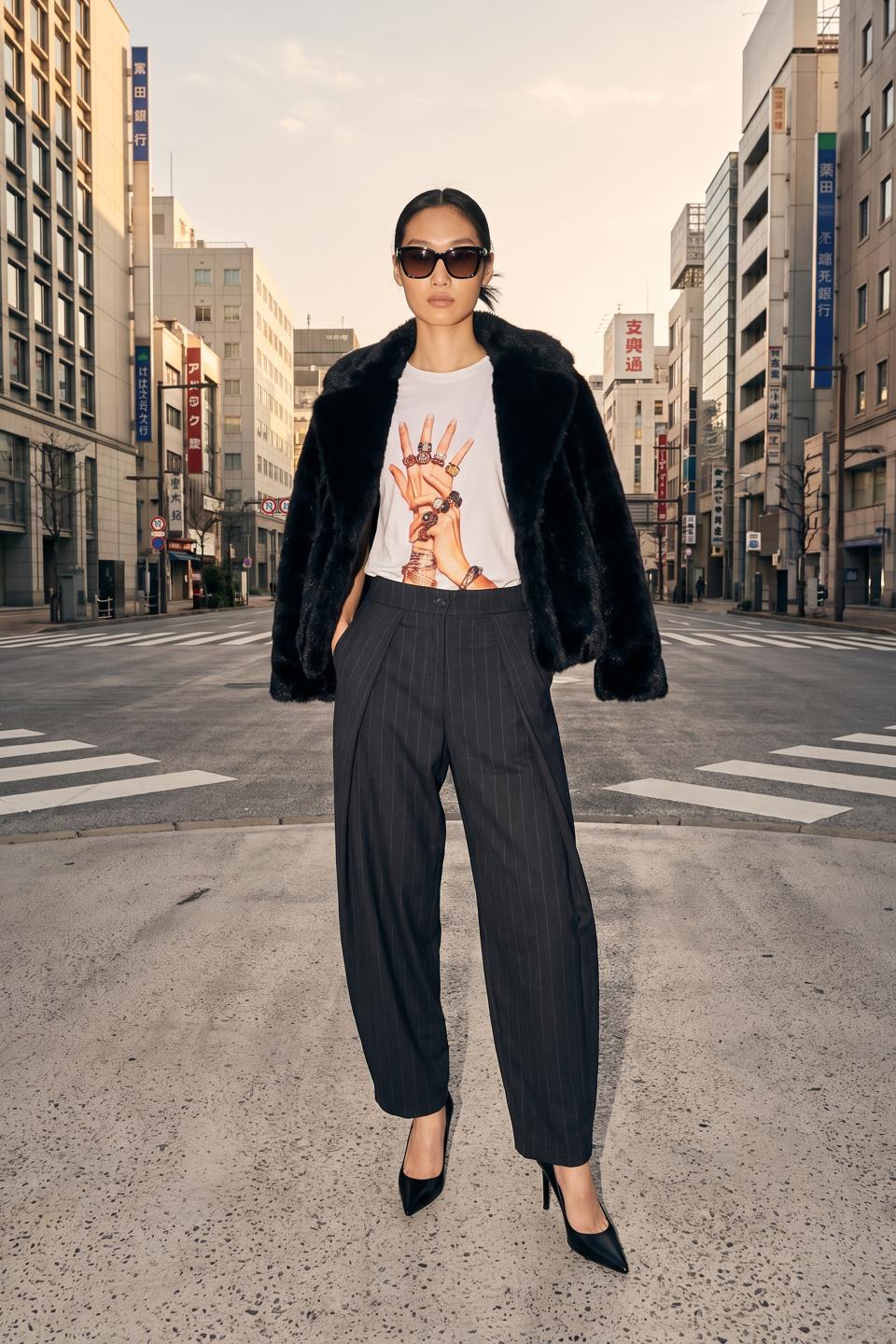 Pantalone piega gessatao | Brend