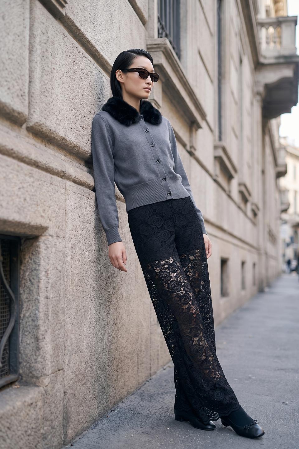 Pantalone palazzo pizzo | Brend