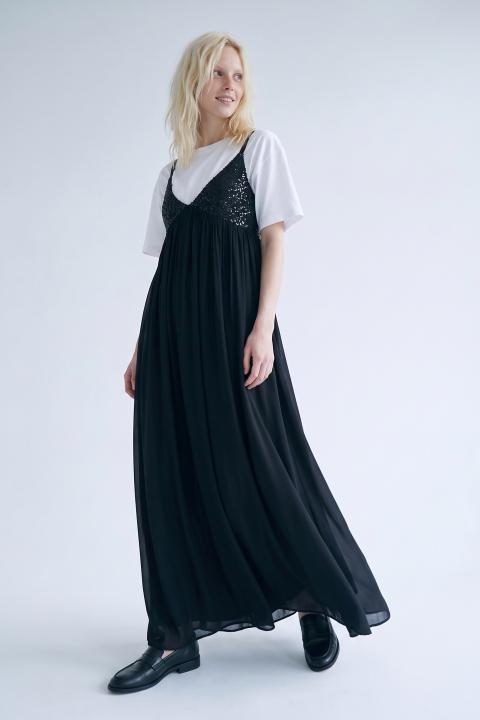 Abito lungo pailettes nero - Autunno - Inverno 2027 | Brend