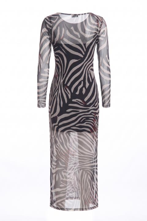 Abito lungo spacco zebra - Autunno - Inverno 2027 | Brend