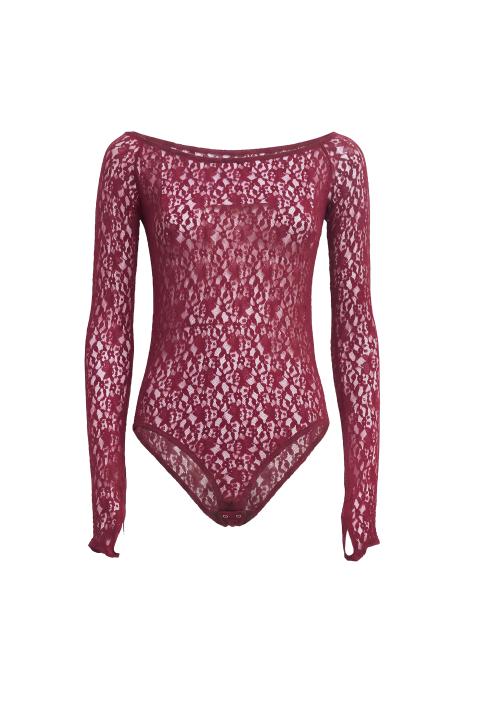 Body scollo barca pizzo vino - Autunno - Inverno 2027 | Brend