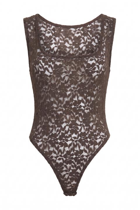 Body scollo quadrato pizzo moro - Autunno - Inverno 2027 | Brend