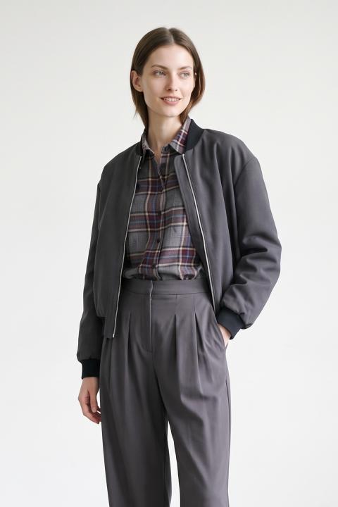 Bomber polsini costina grigio - Autunno - Inverno 2027 | Brend