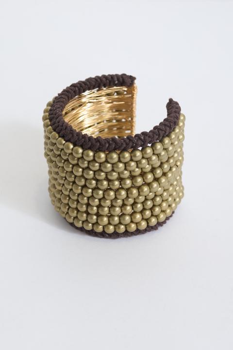 Bracciale alto perline oliva - Autunno - Inverno 2027 | Brend