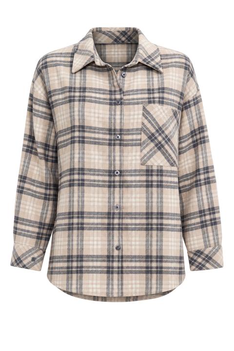 Camicia over check/tasca beige/nero - Autunno - Inverno 2027 | Brend