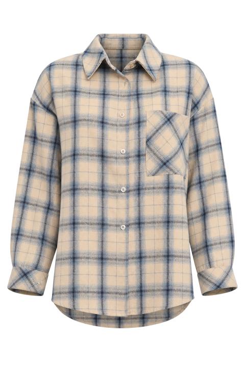 Camicia over check/tasca blu/panna - Autunno - Inverno 2027 | Brend