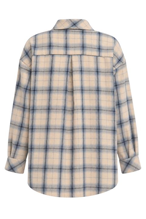 Camicia over check/tasca blu/panna - Autunno - Inverno 2027 | Brend
