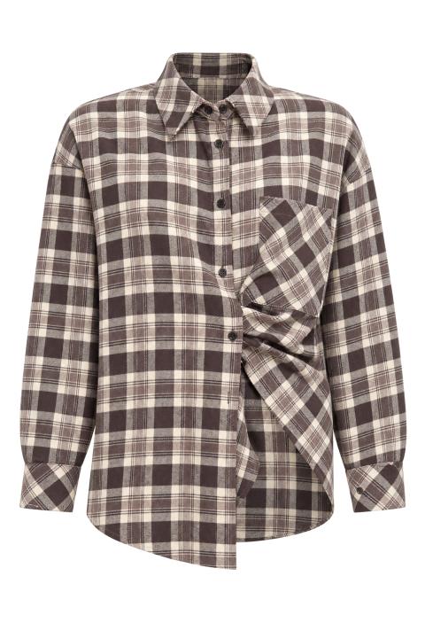 Camicia over check/tasca moro/panna - Autunno - Inverno 2027 | Brend