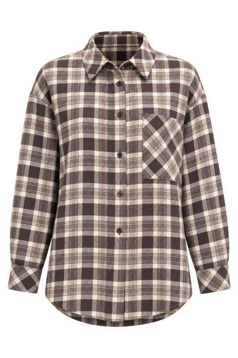 Camicia over check/tasca moro/panna - Autunno - Inverno 2027 | Brend