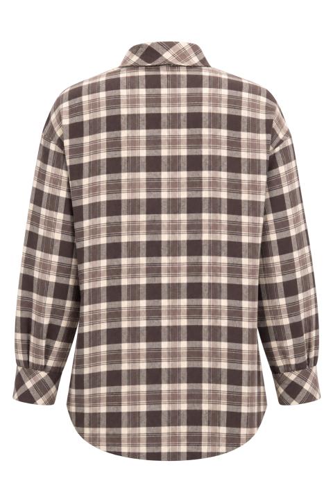 Camicia over check/tasca moro/panna - Autunno - Inverno 2027 | Brend
