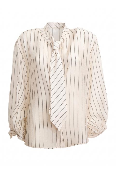 Camicia cravatta lyocell panna/bosco - Autunno - Inverno 2027 | Brend