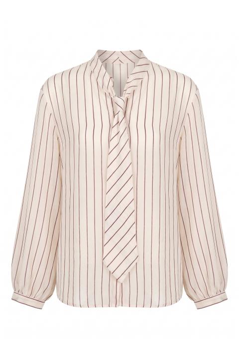 Camicia cravatta lyocell panna/moro - Autunno - Inverno 2027 | Brend