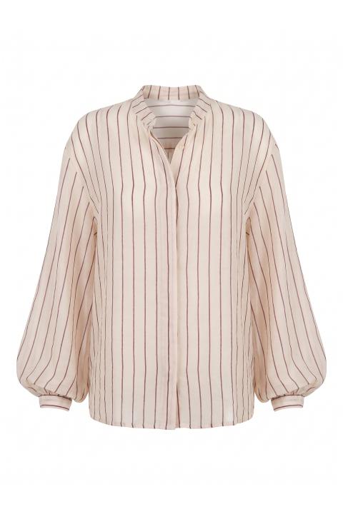 Camicia cravatta lyocell panna/moro - Autunno - Inverno 2027 | Brend