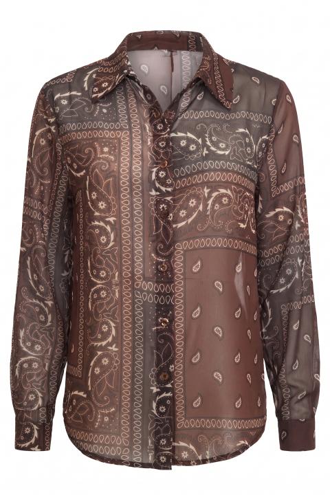 Camicia georgette fantasia bandana moro/coccio - Autunno - Inverno 2027 | Brend