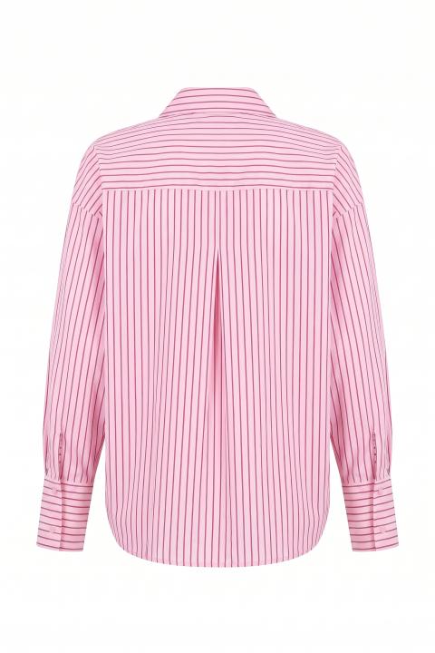 Camicia over rigata rosa/magenta - Autunno - Inverno 2027 | Brend