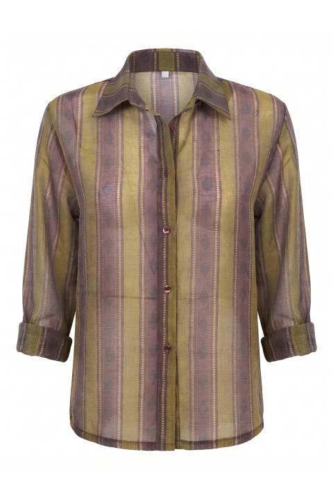 Camicia tencel olio/rosa - Autunno - Inverno 2027 | Brend