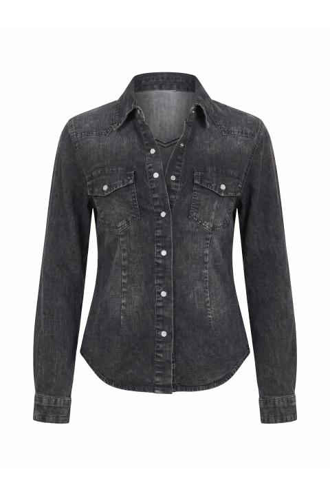 Camicia denim taschini denim nero - Autunno - Inverno 2027 | Brend