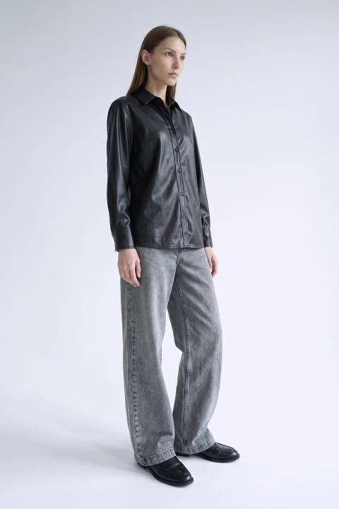 Camicia effetto pelle nero - Autunno - Inverno 2027 | Brend
