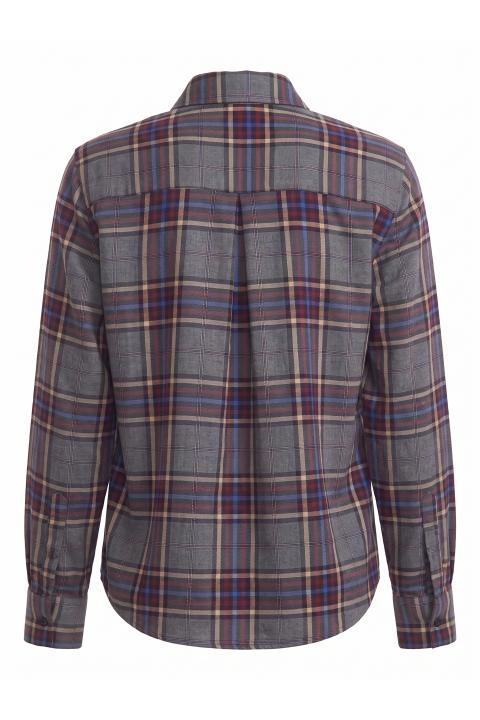 Camicia asimmetrica quadri burgundy - Autunno - Inverno 2027 | Brend
