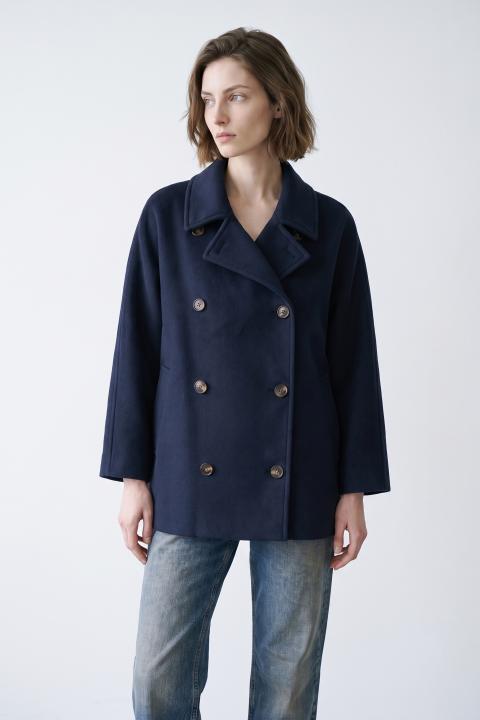 Cappotto 3/4 manica raglan blu - Autunno - Inverno 2027 | Brend