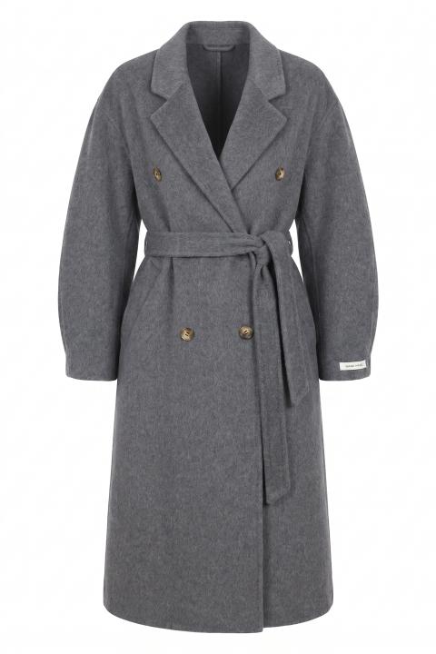 Cappotto lungo cinta grigio chiaro - Autunno - Inverno 2027 | Brend