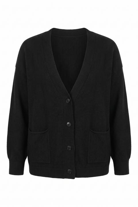 Cardigan over tasconi nero - Autunno - Inverno 2027 | Brend