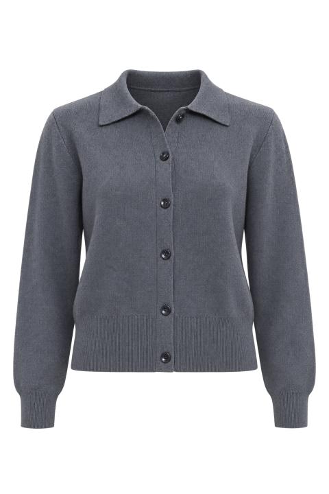 Cardigan collo eco-fur grigio scuro - Autunno - Inverno 2027 | Brend