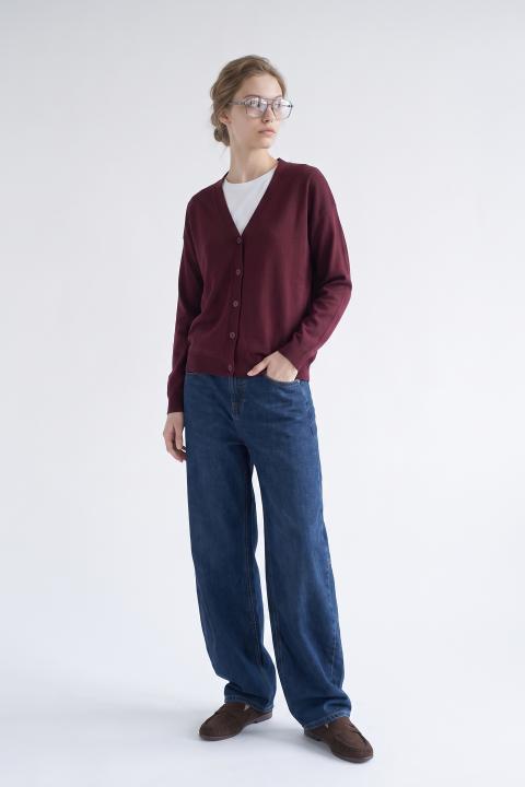 Cardigan bottoni burgundy - Autunno - Inverno 2027 | Brend