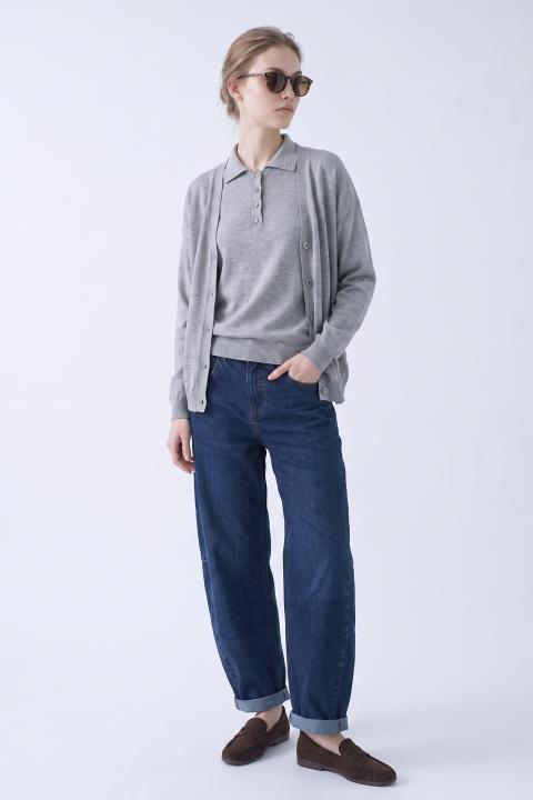 Cardigan bottoni grigio perla - Autunno - Inverno 2027 | Brend