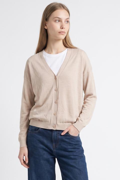 Cardigan bottoni naturale - Autunno - Inverno 2027 | Brend