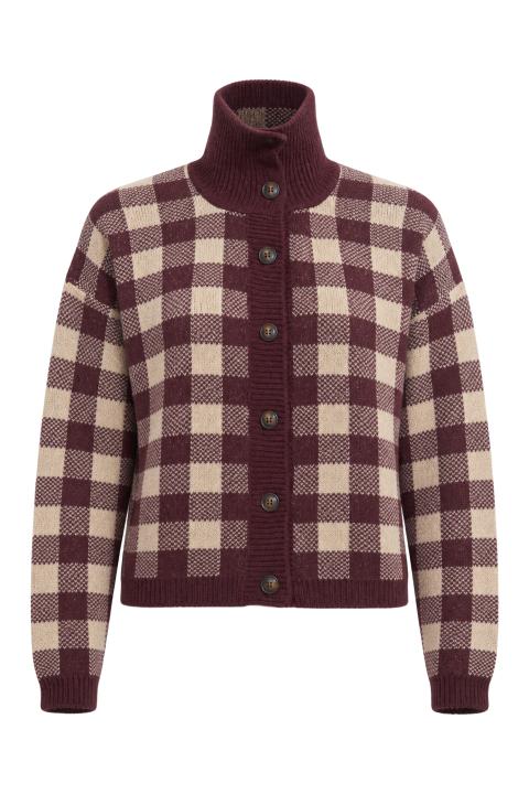 Cardigan check bottoni chianti - Autunno - Inverno 2027 | Brend