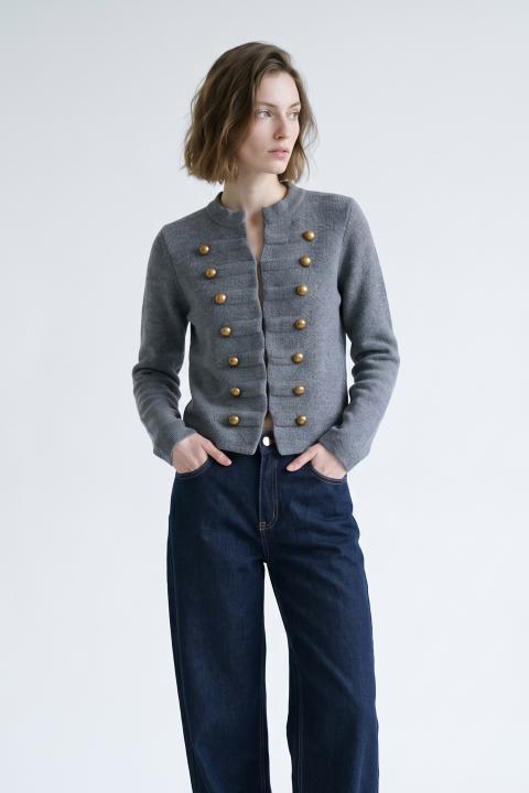 Cardigan Napoleon grigio - Autunno - Inverno 2027 | Brend