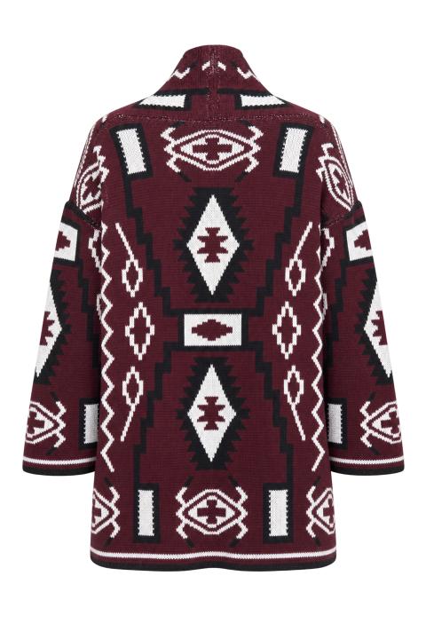 Cardigan fantasia etnica burgundy - Autunno - Inverno 2027 | Brend