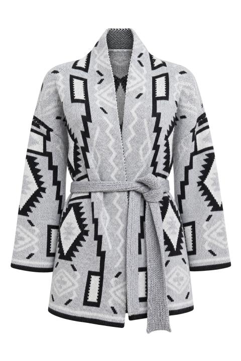 Cardigan fantasia etnica grigio - Autunno - Inverno 2027 | Brend