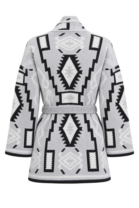 Cardigan fantasia etnica grigio - Autunno - Inverno 2027 | Brend