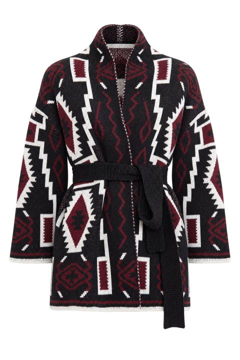Cardigan fantasia etnica nero - Autunno - Inverno 2027 | Brend