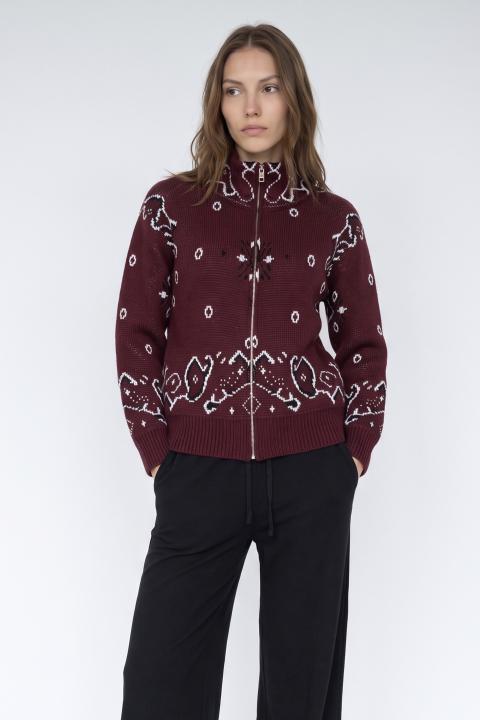 Cardigan zip fantasia burgundy - Autunno - Inverno 2027 | Brend