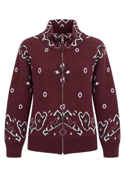Cardigan zip fantasia burgundy - Autunno - Inverno 2027 | Brend