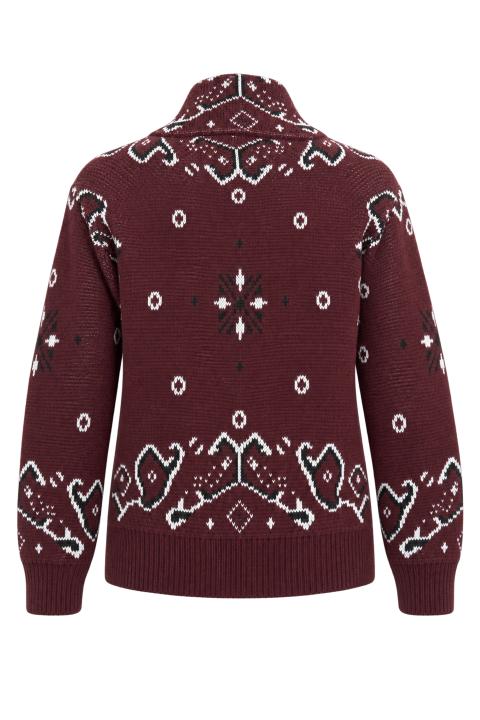 Cardigan zip fantasia burgundy - Autunno - Inverno 2027 | Brend