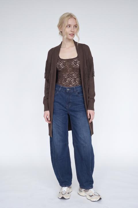 Cardigan lungo frange moro - Autunno - Inverno 2027 | Brend