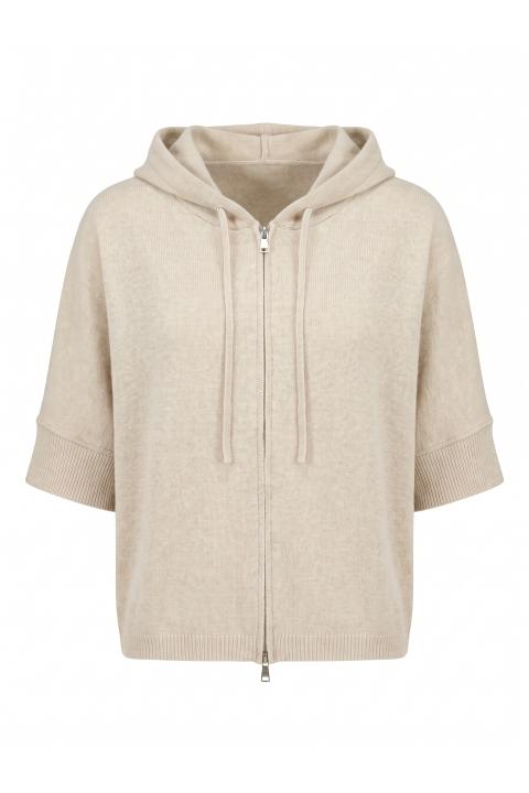 Cardigan zip e cappuccio beige - Autunno - Inverno 2027 | Brend
