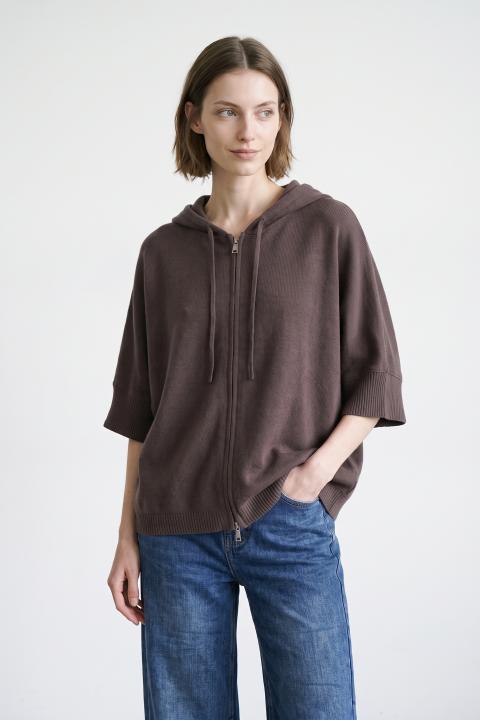 Cardigan zip e cappuccio moro - Autunno - Inverno 2027 | Brend