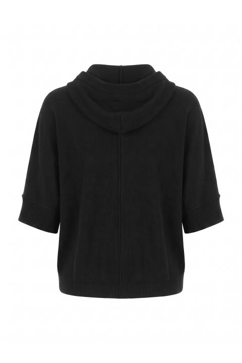 Cardigan zip e cappuccio nero - Autunno - Inverno 2027 | Brend