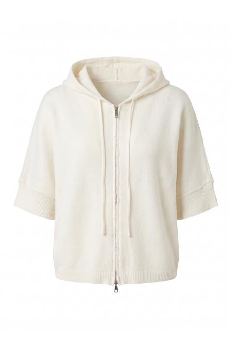 Cardigan zip e cappuccio panna - Autunno - Inverno 2027 | Brend