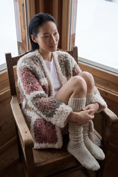 Cardigan crochet verde militare - Autunno - Inverno 2027 | Brend