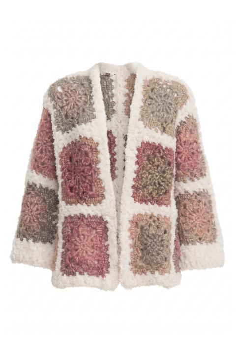 Cardigan crochet verde militare - Autunno - Inverno 2027 | Brend