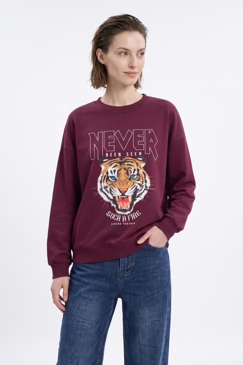 Felpa stampa Never chianti - Autunno - Inverno 2027 | Brend